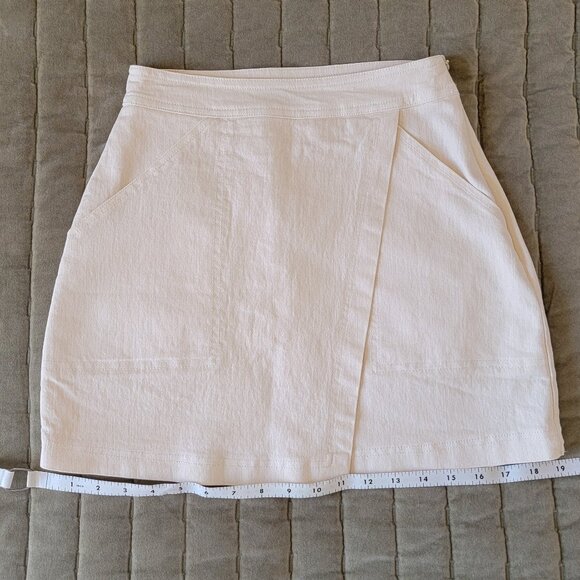 2Bella Denim Skirt With Pockets Ecru Small - Picture 8 of 9